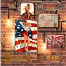 Vintage Dekor Fémtábla, dombornyomott 'American Beauty' felirat, retro hangulatú kialakítás, 20x30cm