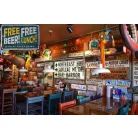 Vintage Dekor Fémtábla, dombornyomott 'FREE BEER! FREE LUNCH!' felirat, retro hangulatú kialakítás, 30x20cm