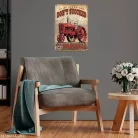 Vintage Dekor Fémtábla, dombornyomott 'BUY A... FARMALL' felirat és traktor minta, retro hangulatú kialakítás, 20x30cm