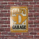 Vintage Dekor Fémtábla, dombornyomott 'Dad's Garage If I can't fix it - It ain't broke' felirat, retro hangulatú kialakítás, 20x30cm