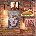 Vintage Dekor Fémtábla dombornyomott, 'HOMEMADE Bread BAKERY SHOP EST 1936' felirat, retro hangulatú kialakítás, 30x20cm