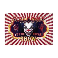   Vintage Dekor Fémtábla, dombornyomott 'WELCOME TO THE FREAK SHOW' felirat, retro hangulatú kialakítás, 30x20cm