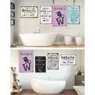 Vintage Dekor Fémtábla, dombornyomott 'WOMEN' felirat, retro hangulatú kialakítás, 20x30cm