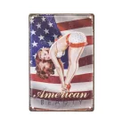 Vintage Dekor Fémtábla, dombornyomott, 'American BEAUTY' felirat, retro hangulatú kialakítás, 20x30cm