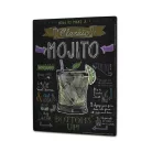 Vintage Dekor Fémtábla, dombornyomott 'MOJITO' felirat, retro hangulatú kialakítás, 20x30cm, sötét háttér