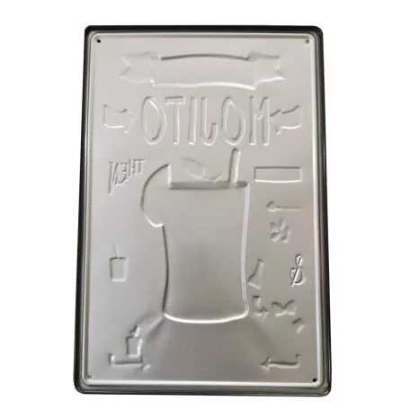 Vintage Dekor Fémtábla, dombornyomott 'MOJITO' felirat, retro hangulatú kialakítás, 20x30cm, sötét háttér