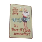 Vintage Dekor Fémtábla, dombornyomott 'WELCOME' felirat, retro hangulatú kialakítás, 20x30cm
