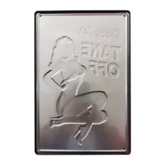   Vintage Dekor Fémtábla, dombornyomott 'Ready for Take Off' felirat, retro hangulatú kialakítás, 20x30cm