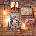 Vintage Dekor Fémtábla, dombornyomott 'Ready for Take Off' felirat, retro hangulatú kialakítás, 20x30cm