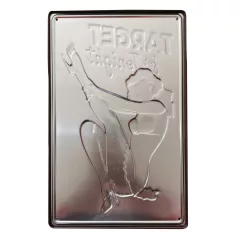   Vintage Dekor Fémtábla, dombornyomott 'Target for Tonight' felirat, retro hangulatú kialakítás, 20x30cm