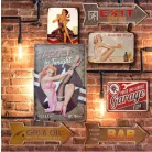 Vintage Dekor Fémtábla, dombornyomott 'Target for Tonight' felirat, retro hangulatú kialakítás, 20x30cm