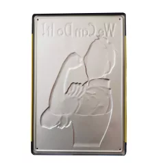   Vintage Dekor Fémtábla, dombornyomott 'We Can Do It!' felirat, retro hangulatú kialakítás, 20x30cm