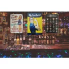 Vintage Dekor Fémtábla, dombornyomott 'We Can Do It!' felirat, retro hangulatú kialakítás, 20x30cm