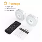 LYRIDZ® LED Meleg/Hideg Éjszakai Fény, fényerősségi érzékelős LED lámpa, 2db, EU konnektoros, távírányitóval, fehér