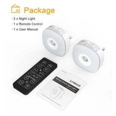   LYRIDZ® LED Meleg/Hideg Éjszakai Fény, fényerősségi érzékelős LED lámpa, 2db, EU konnektoros, távírányitóval, fehér