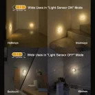 LYRIDZ® LED Meleg/Hideg Éjszakai Fény, fényerősségi érzékelős LED lámpa, 2db, EU konnektoros, távírányitóval, fehér