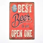 Vintage Dekor Fémtábla, dombornyomott 'Best BEER' felirat, retro hangulatú kialakítás, 20x30cm