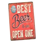 Vintage Dekor Fémtábla, dombornyomott 'Best BEER' felirat, retro hangulatú kialakítás, 20x30cm