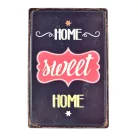 Vintage Dekor Fémtábla, dombornyomott 'HOME sweet HOME' felirat, retro hangulatú kialakítás, 20x30cm