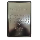 Vintage Dekor Fémtábla, dombornyomott 'HOME sweet HOME' felirat, retro hangulatú kialakítás, 20x30cm