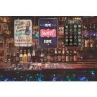 Vintage Dekor Fémtábla, dombornyomott 'HOME sweet HOME' felirat, retro hangulatú kialakítás, 20x30cm