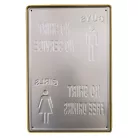 Vintage Dekor Fémtábla, dombornyomott 'No Shirt No service, No shirt Free service' felirat, retro hangulatú kialakítás, 20x30cm