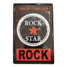 Vintage Dekor Fémtábla, dombornyomott 'Rock Star' felirat, retro hangulatú kialakítás, 20x30cm