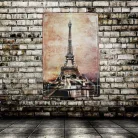 Vintage Dekor Fémtábla, Eiffel-torony dombornyomott fényképe, retro hangulatú kialakítás, 20x30cm