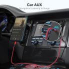 AUX átalakító kábel USB-C-ről 3,5mm jack-re, 1 méter, kompatibilis iPhone 15/16, ezüst-fehér