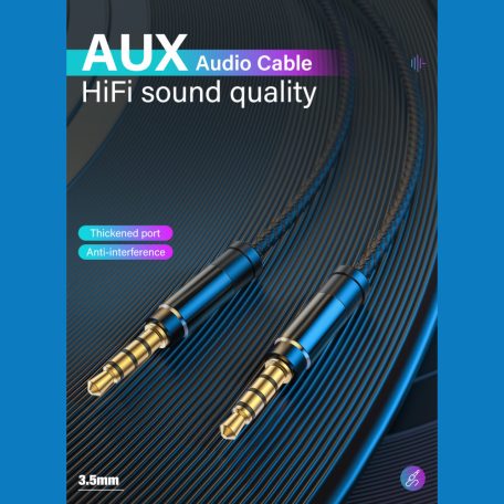 Soyink Audio kábel, 3,5mm JackAudio, AUX kábel, 1,5 méter, fekete