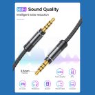 Soyink Audio kábel, 3,5mm JackAudio, AUX kábel, 1,5 méter, fekete