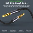 Soyink Audio kábel, 3,5mm JackAudio, AUX kábel, 3 méter, fekete