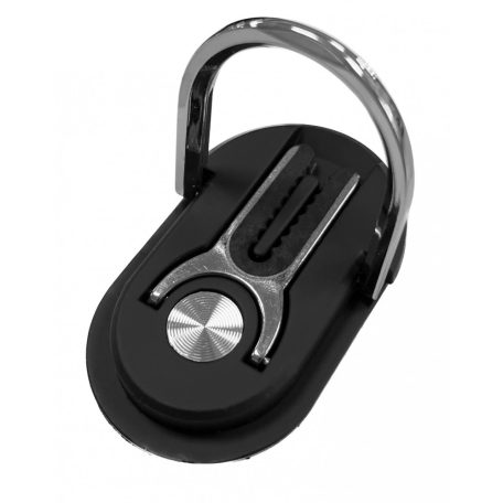 Mobiltelefon és Tablet tartó, öntapadós, összehajtható, akár autó szellőzőrácsra is szerelhető, fekete