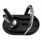 Mobiltelefon és Tablet tartó, öntapadós, összehajtható, akár autó szellőzőrácsra is szerelhető, fekete