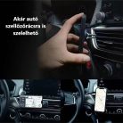 Mobiltelefon és Tablet tartó, öntapadós, összehajtható, akár autó szellőzőrácsra is szerelhető, fekete