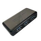 4-portos USB Hub Elosztó/Töltő, USB-A->4xUSB3.0, BYL-1812, fekete
