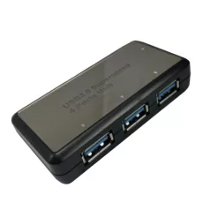   4-portos USB Hub Elosztó/Töltő, USB-A->4xUSB3.0, BYL-1812, fekete