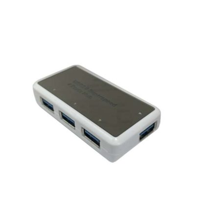 4-portos USB Hub Elosztó/Töltő, BYL-1812 (USB-A -> 4xUSB3.0), fekete-fehér