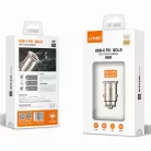 LDNIO® Autós USB szivargyújtó töltő, 1xUSB-C, 1xUSB csatlakozóval, Quick Charge 4.0, 5V/3A/30W, ezüst