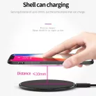 Vezeték nélküli töltő, 10W-os töltő pad, fekete