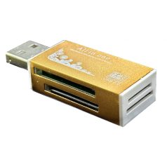   USB Memóriakártya Olvasó, támogatja a MicroSD/TF SD kártyákat, arany