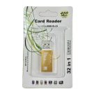USB Memóriakártya Olvasó, támogatja a MicroSD/TF SD kártyákat, arany