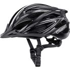 Női/Férfi kerékpáros Sisak, M 54-58cm, fényvisszaverő csíkok, fejátmérő szabályzó, spoiler+táska, fekete alapon fehér csíkok