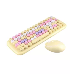   MOFII vezeték nélküli billentyűzet + egér, Candy, nemzetközi elrendezés, Sárga/multicolor