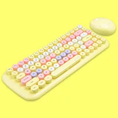   MOFII vezeték nélküli billentyűzet + egér, Candy, nemzetközi elrendezés, Sárga/multicolor
