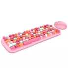 MOFII vezeték nélküli billentyűzet + egér, Candy, nemzetközi elrendezés, Pink/multicolor