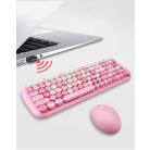 MOFII vezeték nélküli billentyűzet + egér, Candy, nemzetközi elrendezés, Világoskék/multicolor