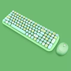   MOFII vezeték nélküli billentyűzet + egér, Candy, nemzetközi elrendezés, Zöld/multicolor