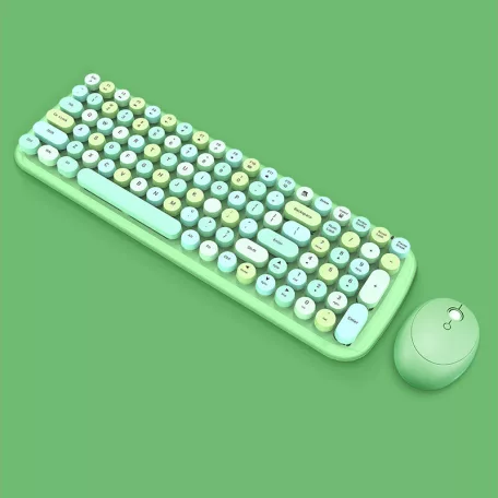 MOFII vezeték nélküli billentyűzet + egér, Candy, nemzetközi elrendezés, Zöld/multicolor