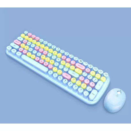 MOFII vezeték nélküli billentyűzet + egér, Candy, nemzetközi elrendezés, Zöld/multicolor